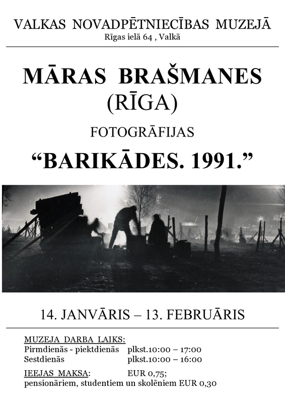  "Barikādes.1991" izstādes notikuma afiša