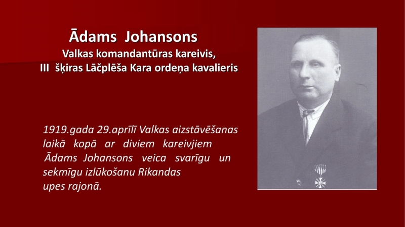 Valkas komandatūras kareivis Ādams Johansons