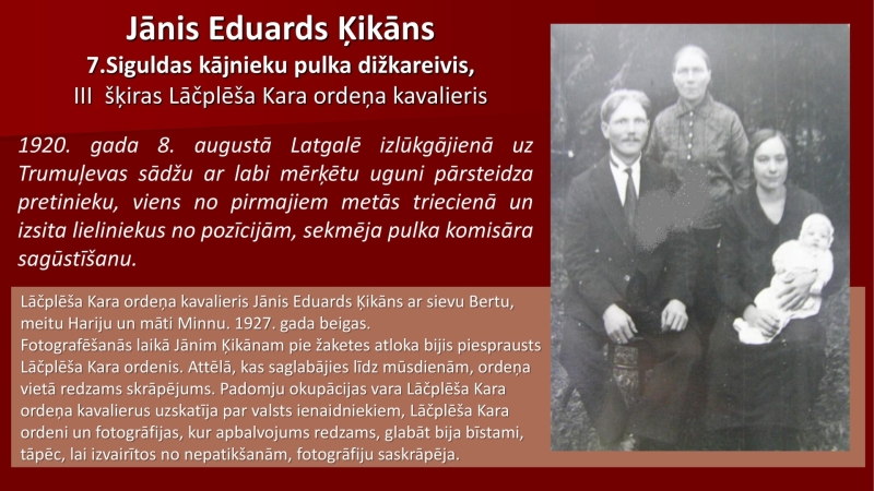 Siguldas kājnieku pulka dižkareivis Jānis Eduards Ķikāns