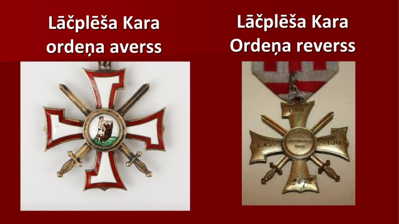Lāčplēša Kara ordeņi averss un reverss