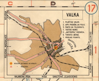 Valkas pilsētas shēma. 1935.gads.