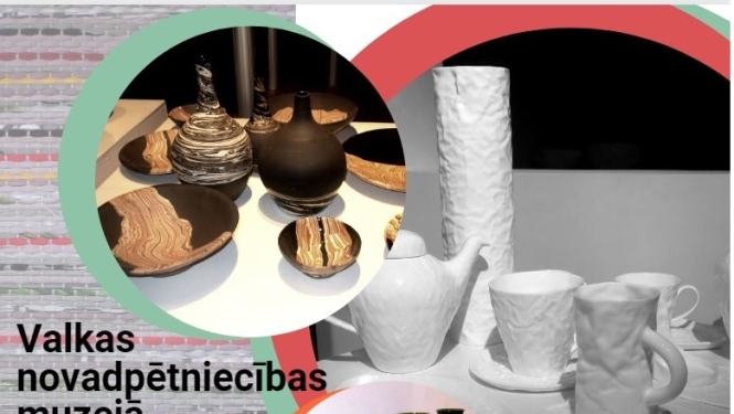 Keramikas un porcelāna darbu izstādes Valkas novadpētniecības muzejā notikuma afiša